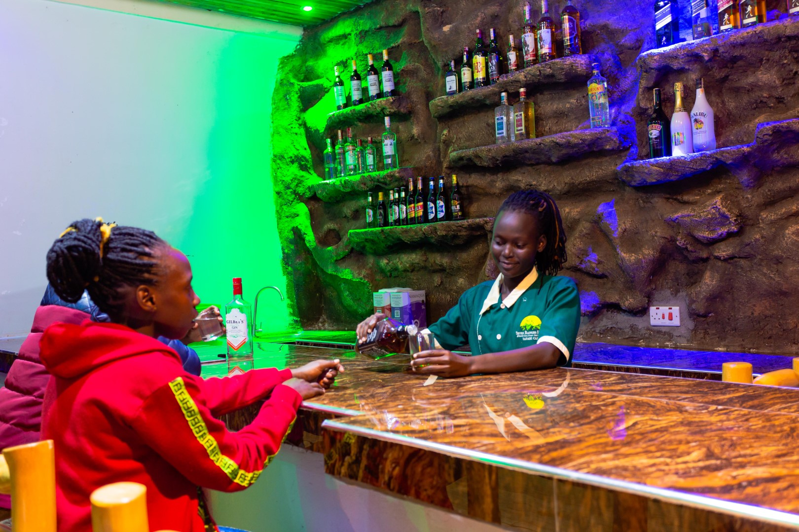 The bar at Seven Ranges